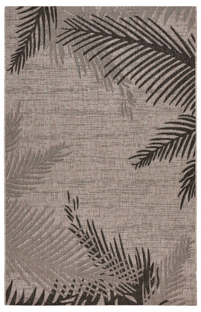 5' X 7' Beige Indoor Outdoor Area Rug
