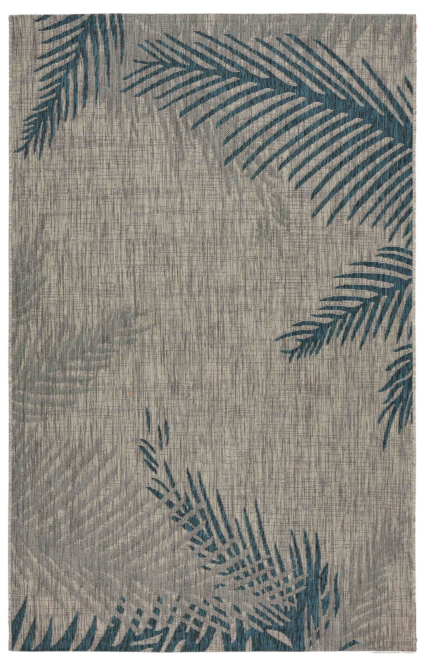 8' X 9' Gray Floral Indoor Outdoor Area Rug