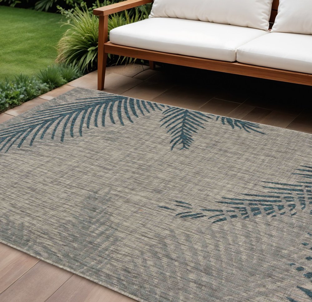 8' X 9' Gray Indoor Outdoor Area Rug