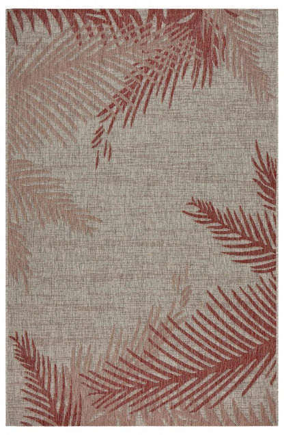5' X 7' Beige Indoor Outdoor Area Rug