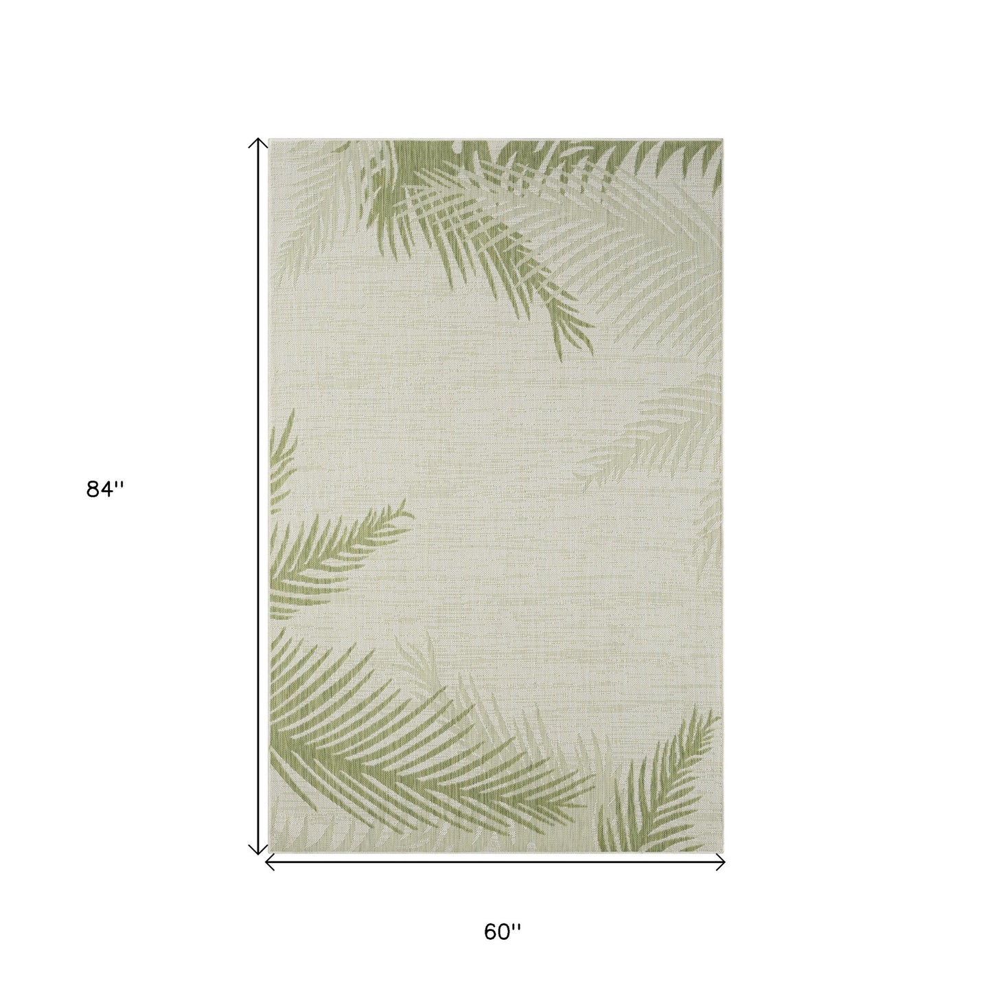 5' X 7' Beige Floral Indoor Outdoor Area Rug