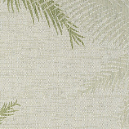 5' X 7' Beige And Green Palm Leaf Indoor Outdoor Area Rug