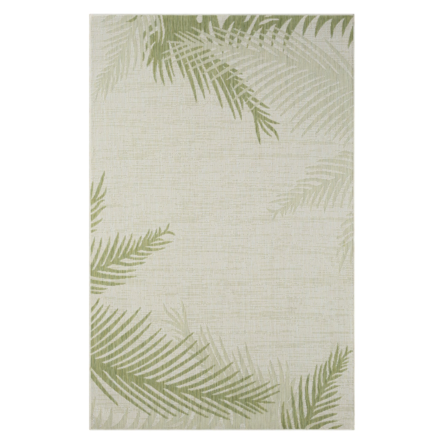 5' X 7' Beige Floral Indoor Outdoor Area Rug