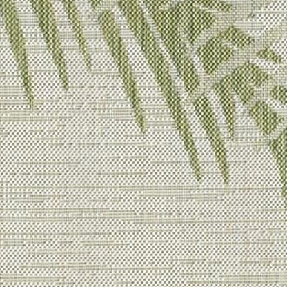 5' X 7' Beige And Green Palm Leaf Indoor Outdoor Area Rug