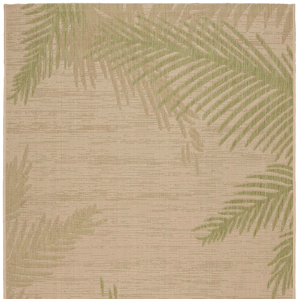 5' X 7' Beige Floral Indoor Outdoor Area Rug