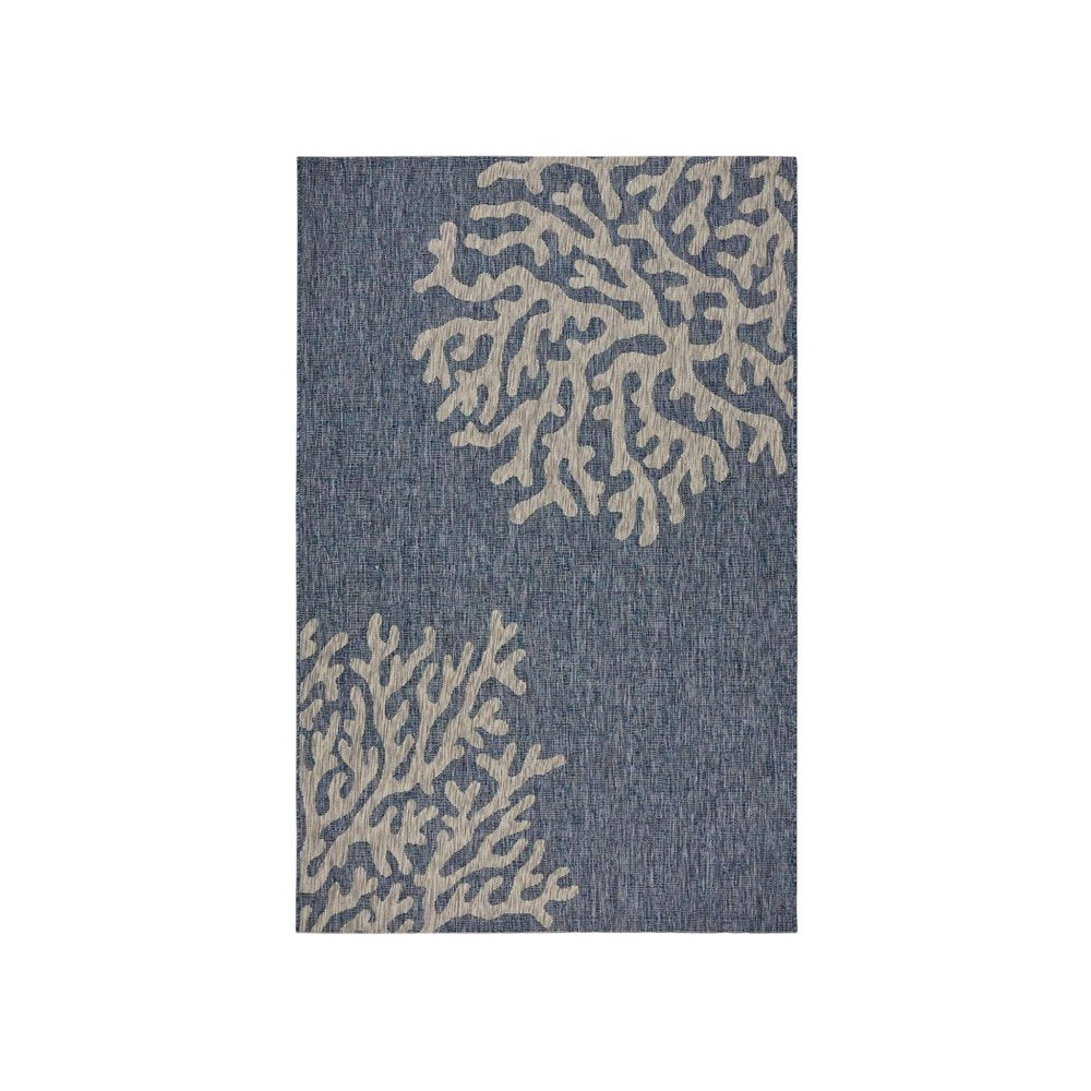 8' X 9' Blue And Gray Indoor Outdoor Area Rug