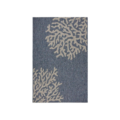 8' X 9' Blue And Gray Indoor Outdoor Area Rug