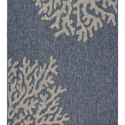 8' X 9' Blue And Gray Indoor Outdoor Area Rug