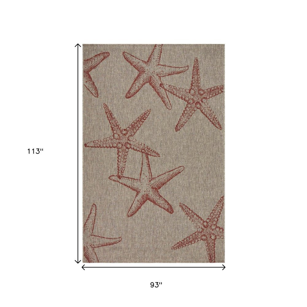 8' X 9' Beige Indoor Outdoor Area Rug