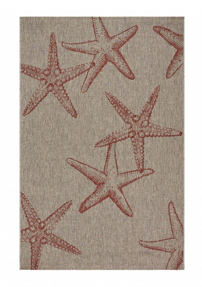8' X 9' Beige Indoor Outdoor Area Rug
