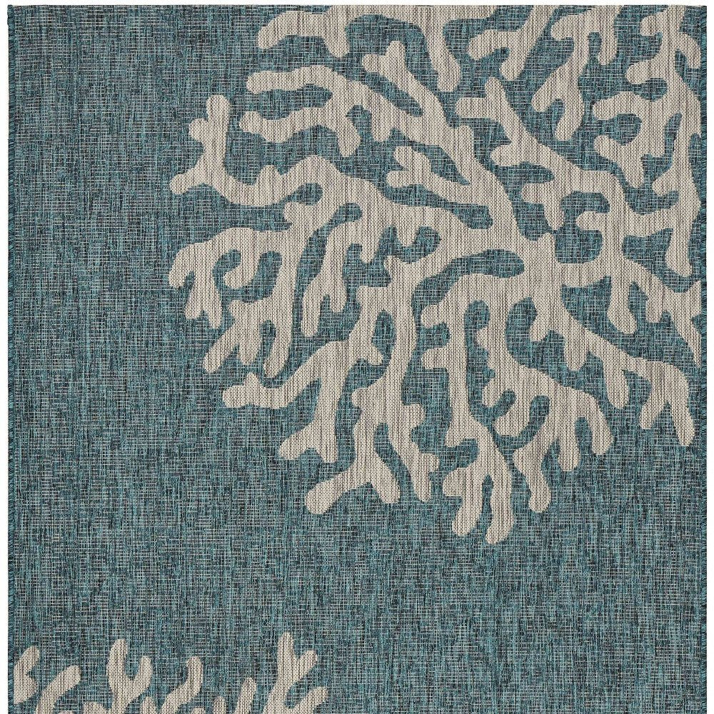 8' X 9' Blue Indoor Outdoor Area Rug