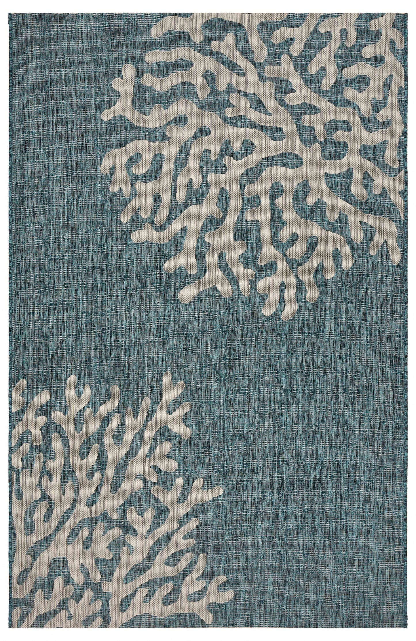 5' X 7' Blue Indoor Outdoor Area Rug