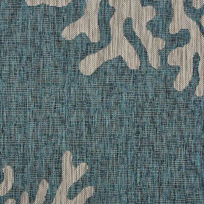 8' X 9' Blue Indoor Outdoor Area Rug