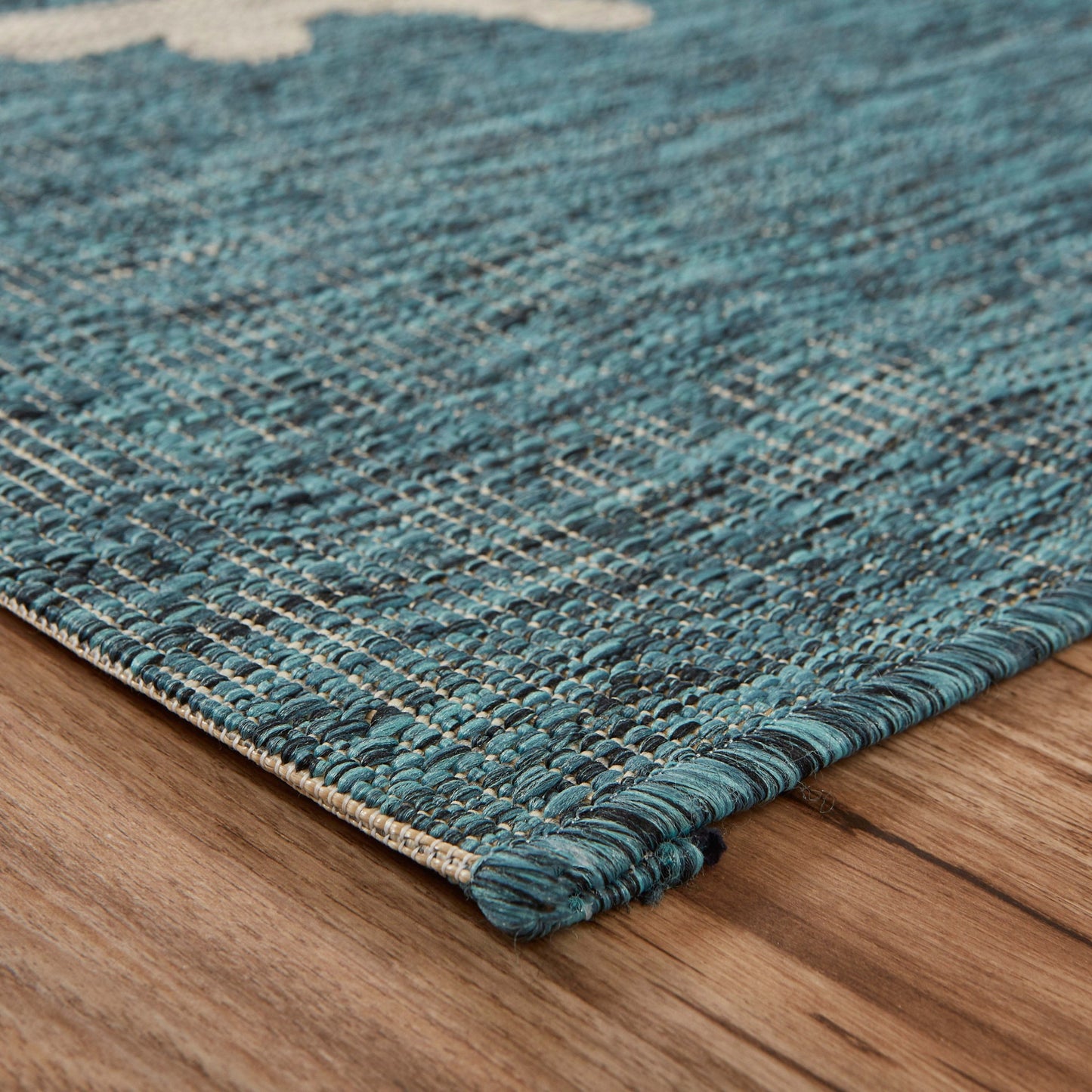 5' X 7' Blue Indoor Outdoor Area Rug