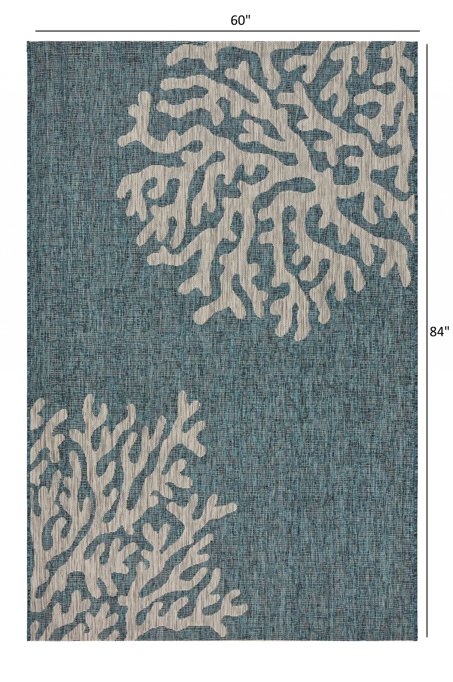 5' X 7' Blue Indoor Outdoor Area Rug