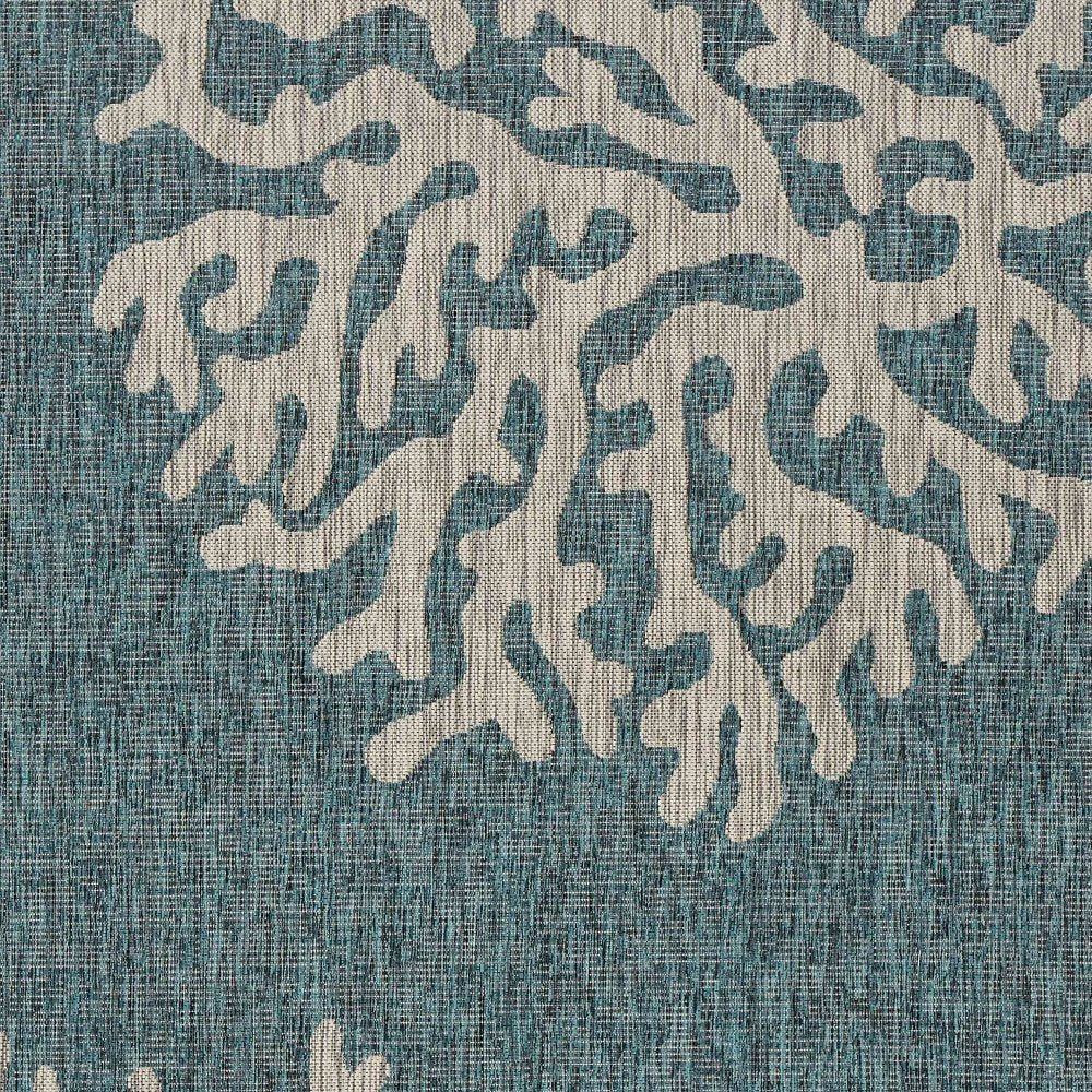 8' X 9' Blue Indoor Outdoor Area Rug
