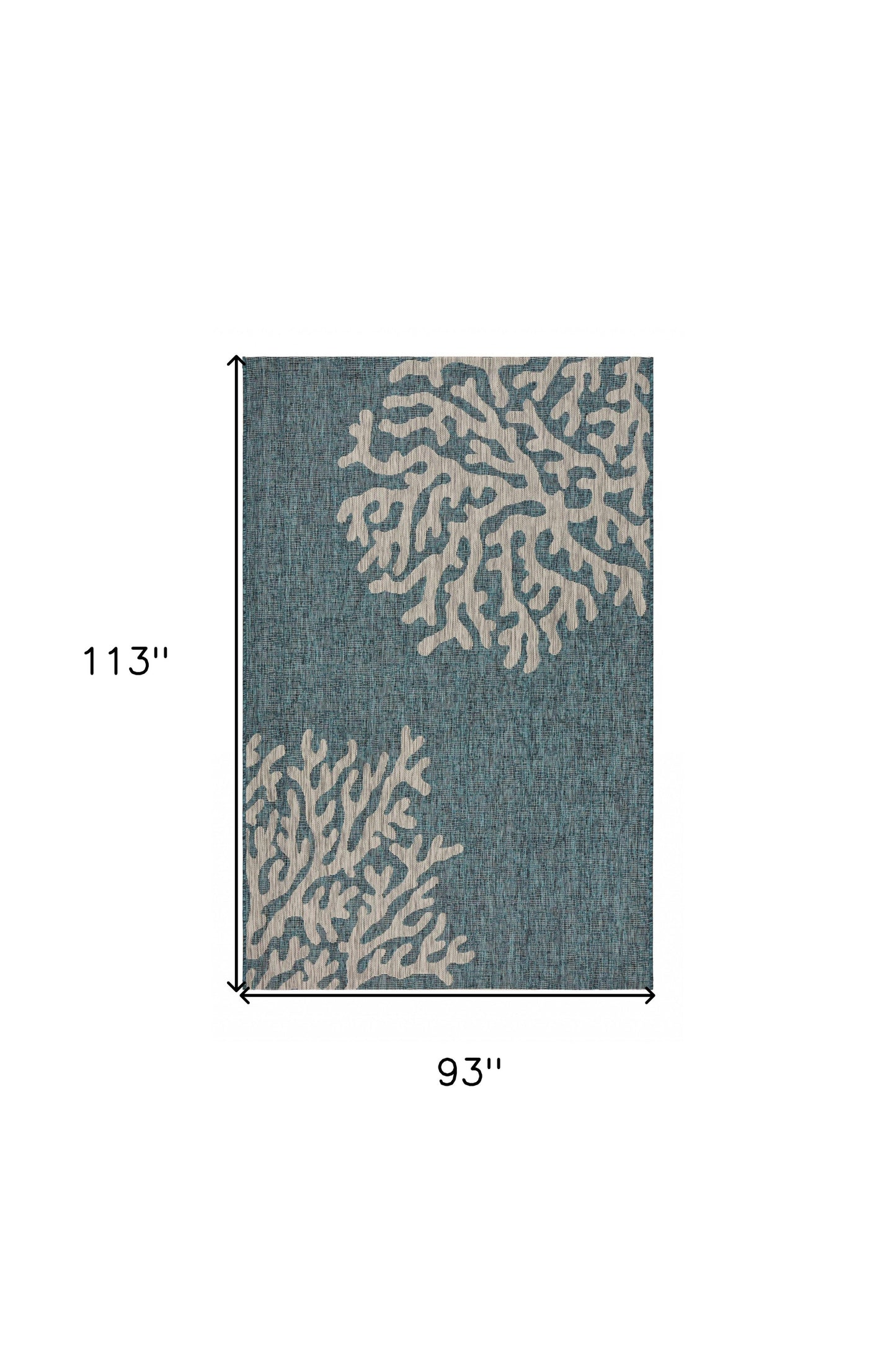 5' X 7' Blue Indoor Outdoor Area Rug