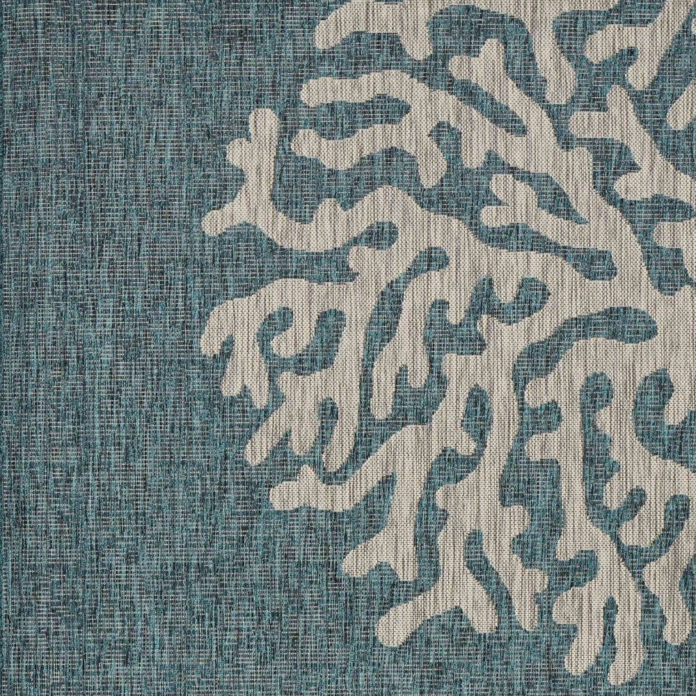 5' X 7' Blue Indoor Outdoor Area Rug