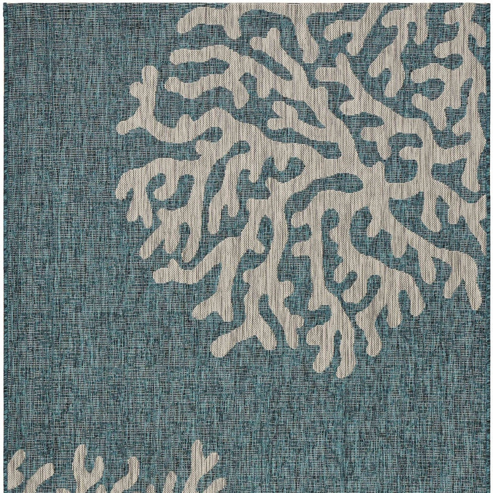 5' X 7' Blue Indoor Outdoor Area Rug