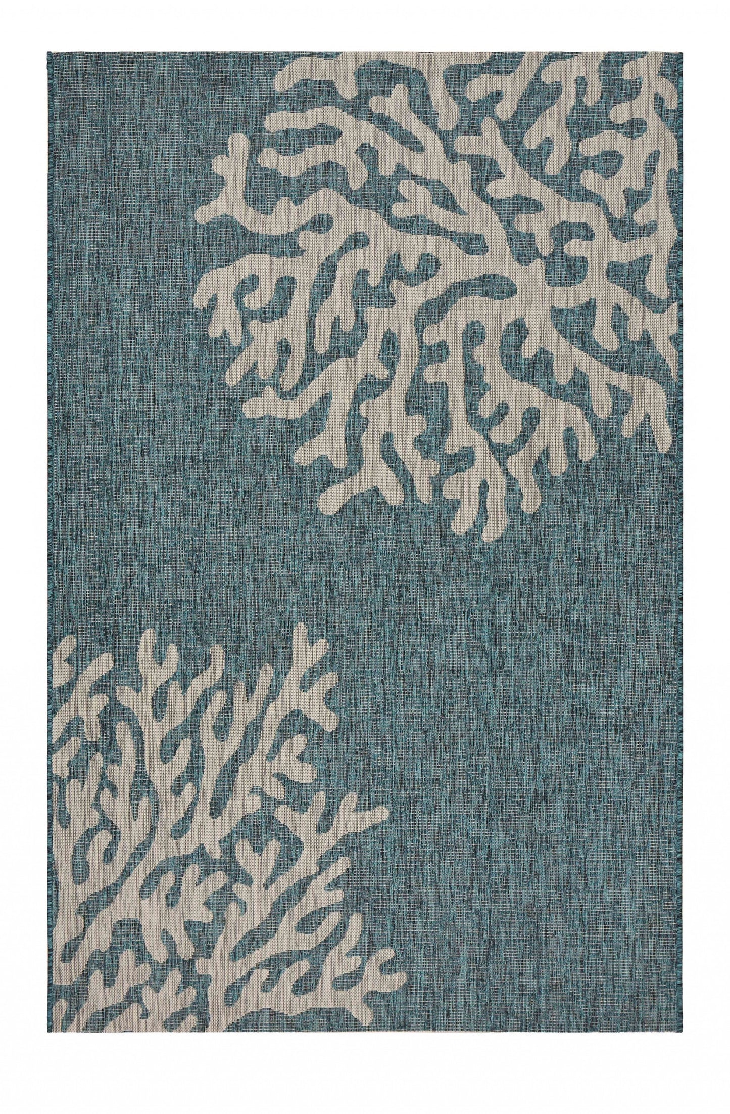 5' X 7' Blue Indoor Outdoor Area Rug