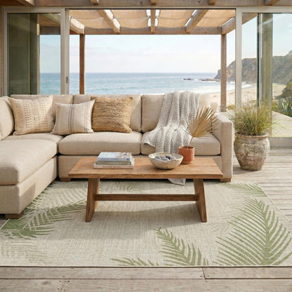 8' X 9' Beige Indoor Outdoor Area Rug