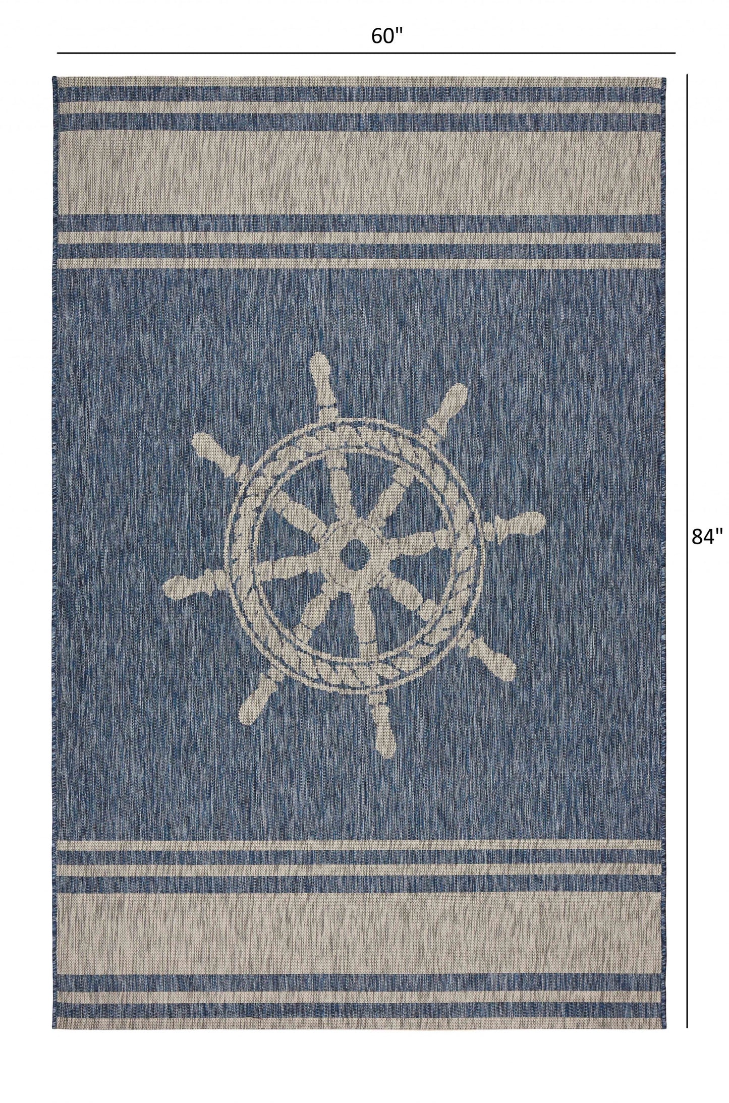 8' X 9' Blue And Gray Indoor Outdoor Area Rug