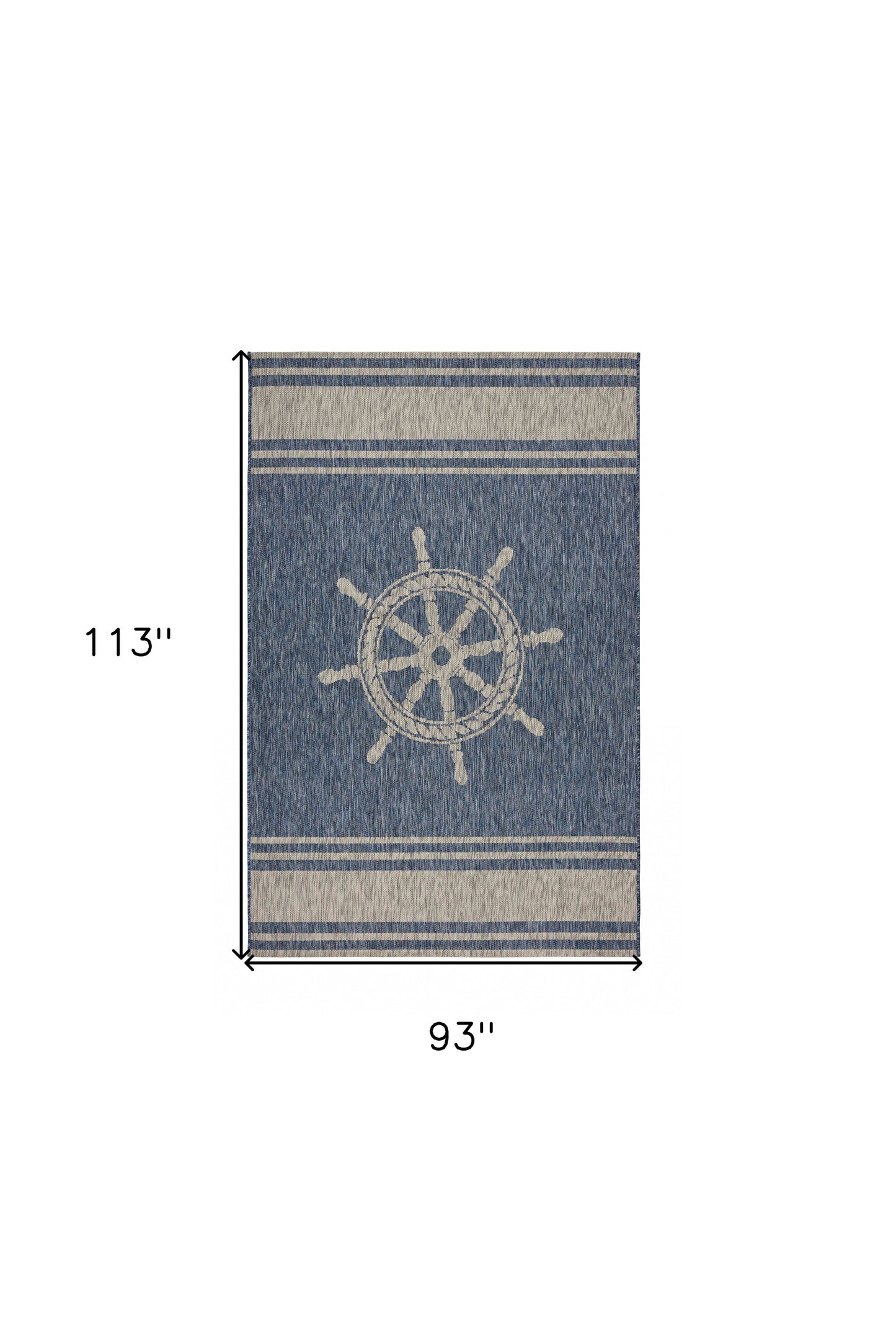 8' X 9' Blue And Gray Indoor Outdoor Area Rug