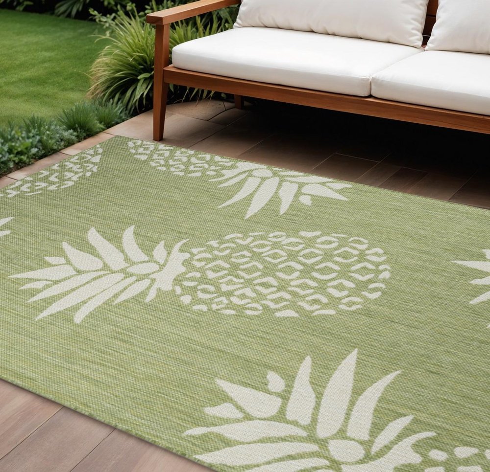 8' X 10' Green Indoor Outdoor Area Rug