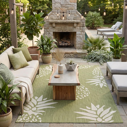 8' X 10' Green Indoor Outdoor Area Rug