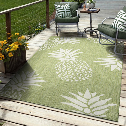 8' X 10' Green Indoor Outdoor Area Rug