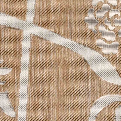 5' X 7' Beige Flamingo Indoor Outdoor Area Rug