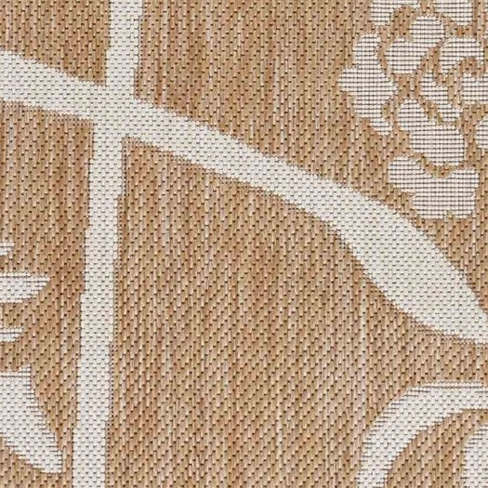 5' X 7' Beige Flamingo Indoor Outdoor Area Rug