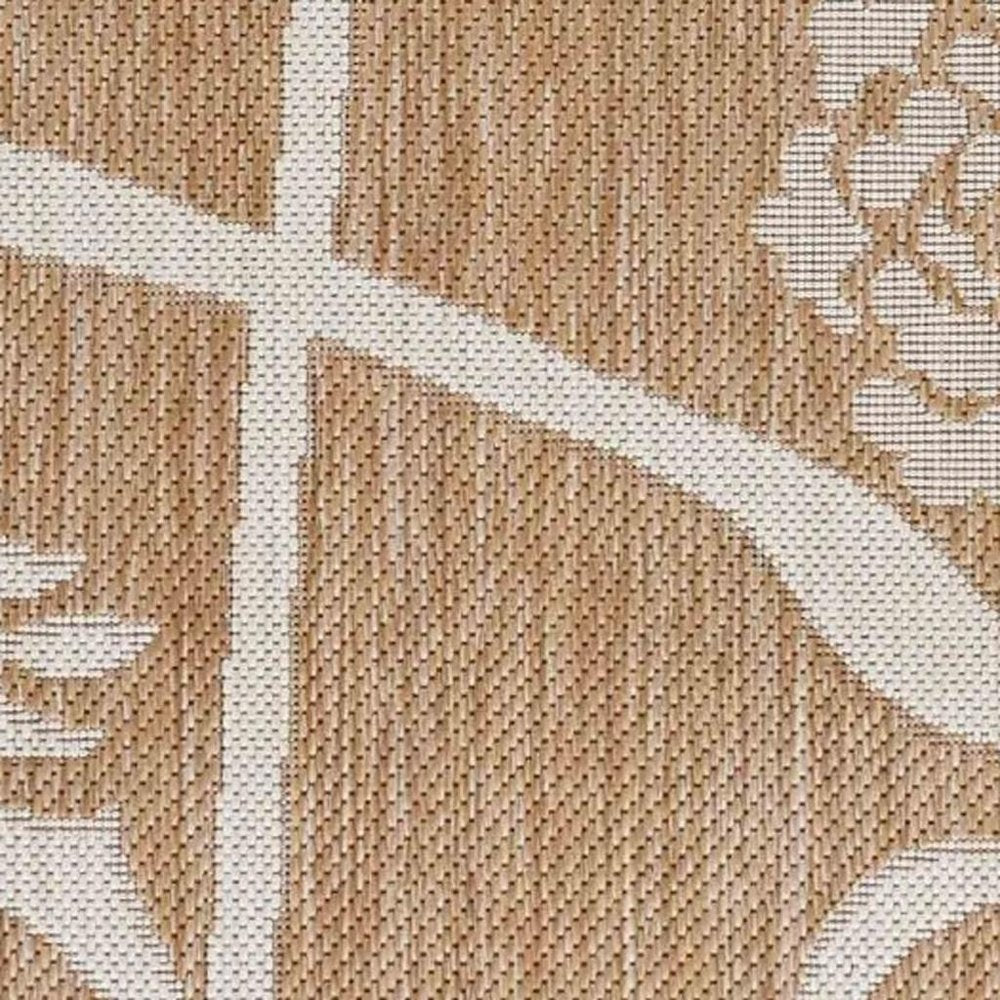 5' X 7' Beige Flamingo Indoor Outdoor Area Rug