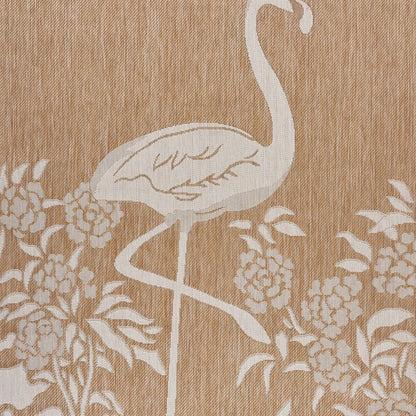 5' X 7' Beige Flamingo Indoor Outdoor Area Rug