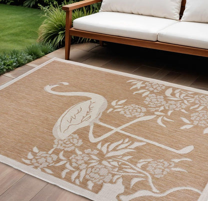 8' X 10' Beige Indoor Outdoor Area Rug