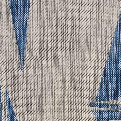 5' X 7' Gray And Blue Sailboat Indoor Outdoor Area Rug
