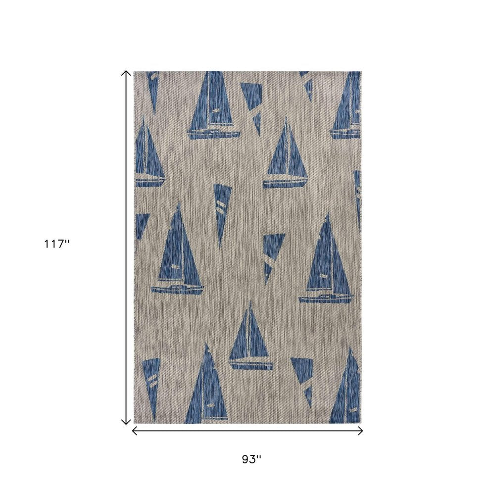 5' X 7' Gray Indoor Outdoor Area Rug