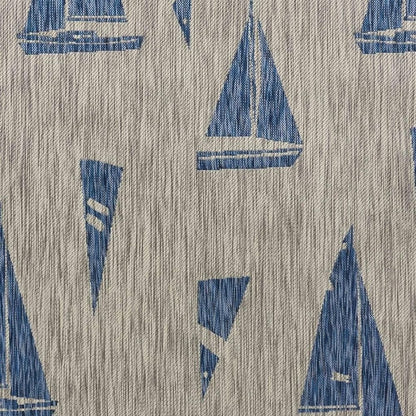 5' X 7' Gray Indoor Outdoor Area Rug