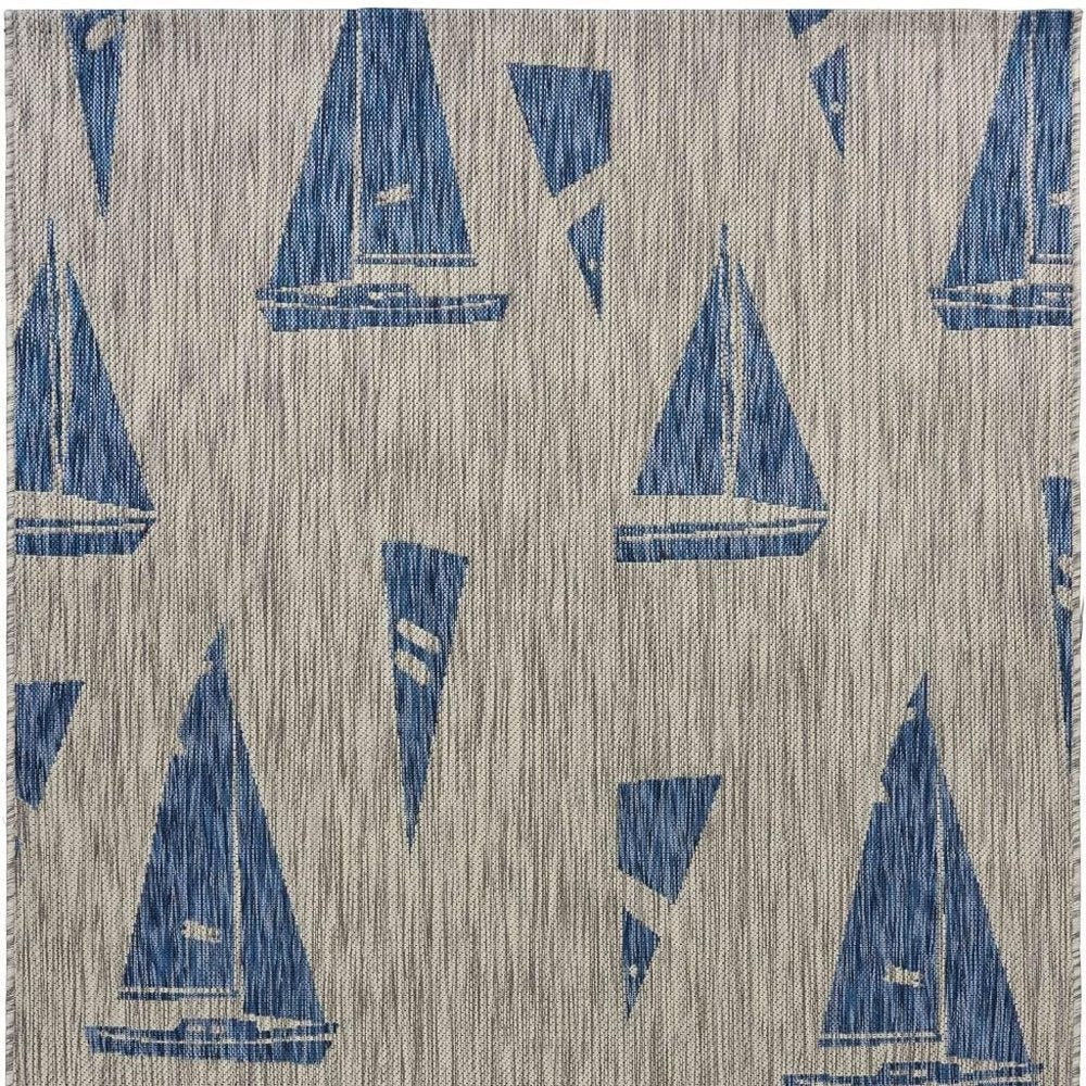 5' X 7' Gray Indoor Outdoor Area Rug