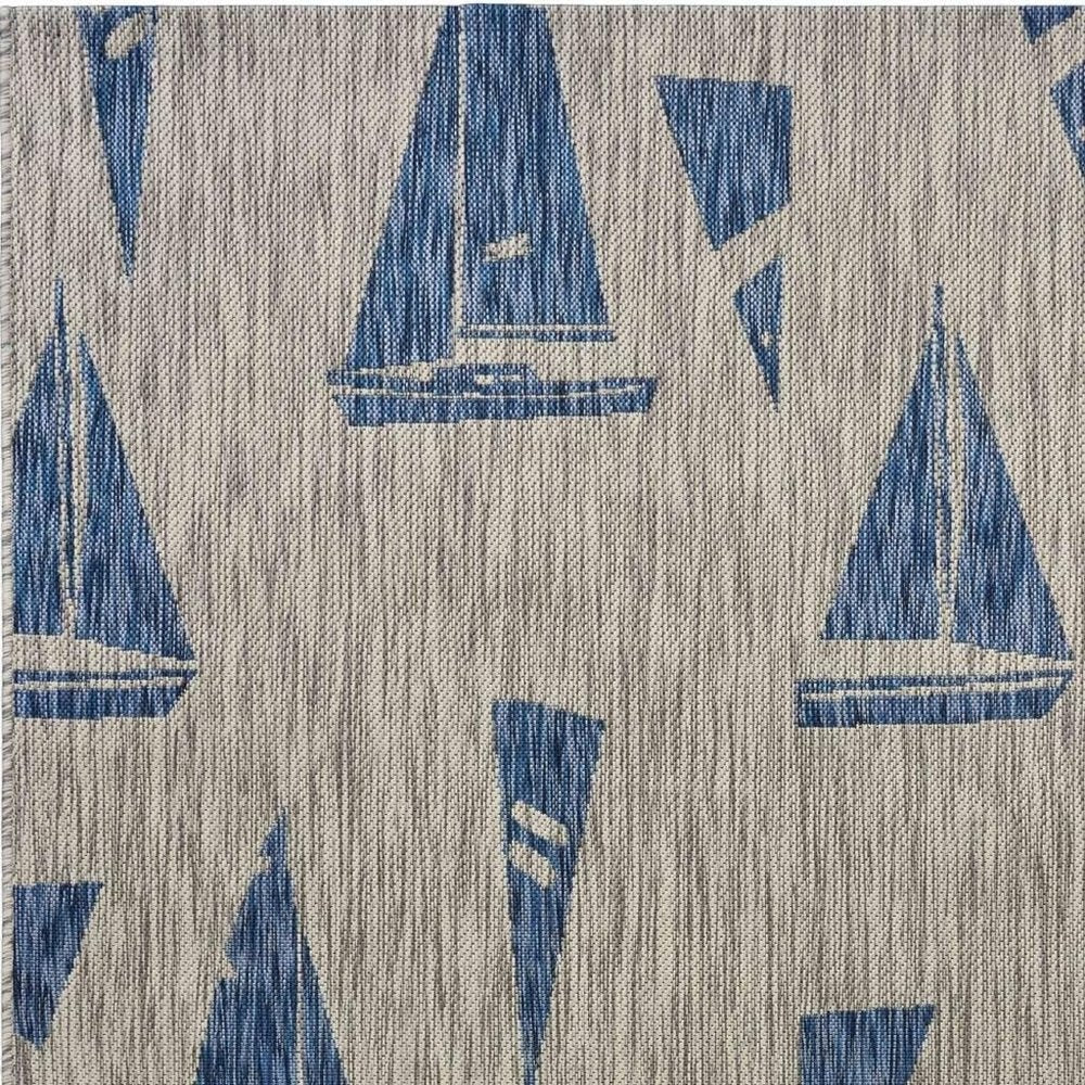 5' X 7' Gray Indoor Outdoor Area Rug