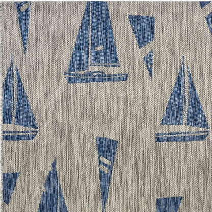 5' X 7' Gray Indoor Outdoor Area Rug