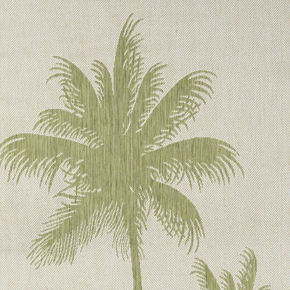 5' X 7' Beige And Green Palm Tree Indoor Outdoor Area Rug