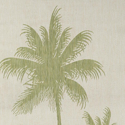 5' X 7' Beige And Green Palm Tree Indoor Outdoor Area Rug