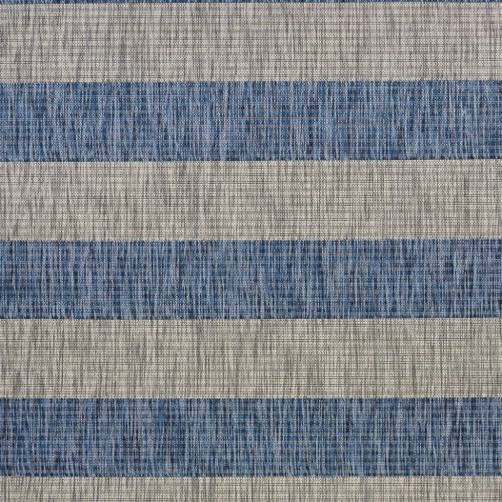 5' X 7' Blue And Gray Indoor Outdoor Area Rug