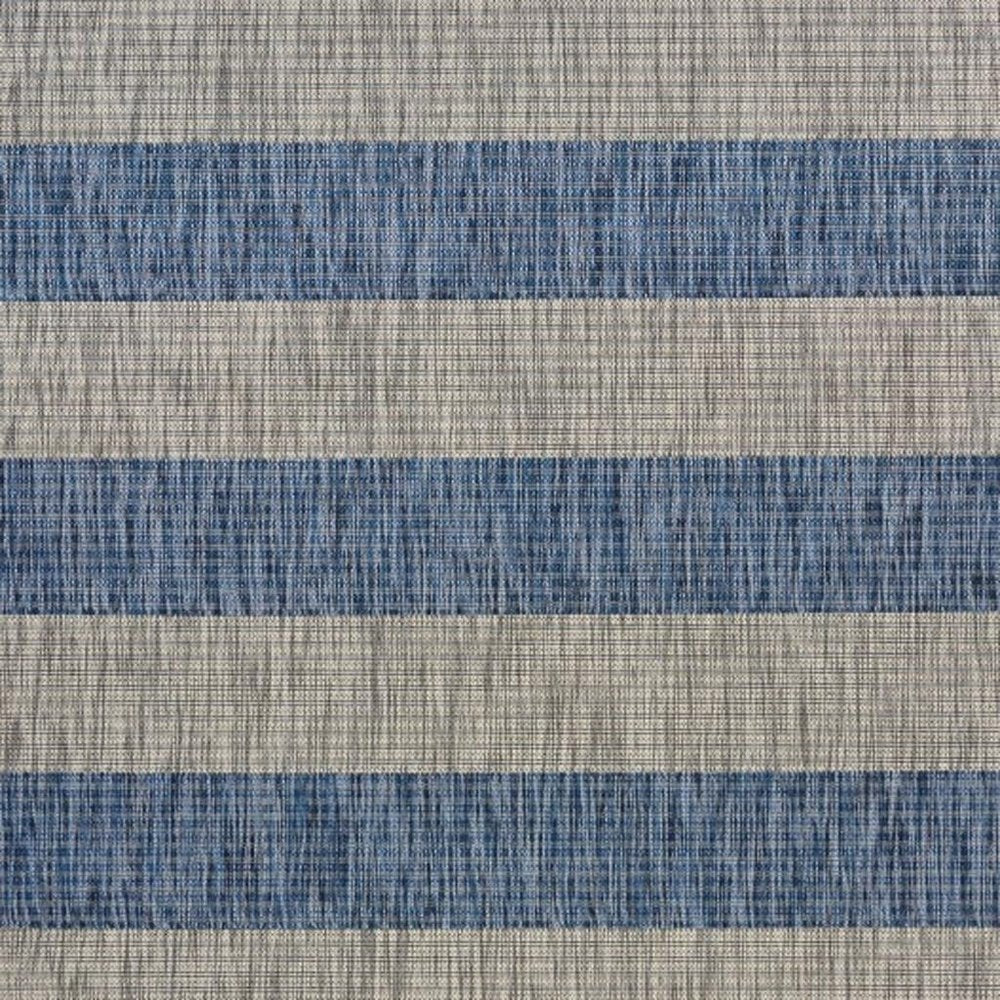 5' X 7' Blue And Gray Indoor Outdoor Area Rug