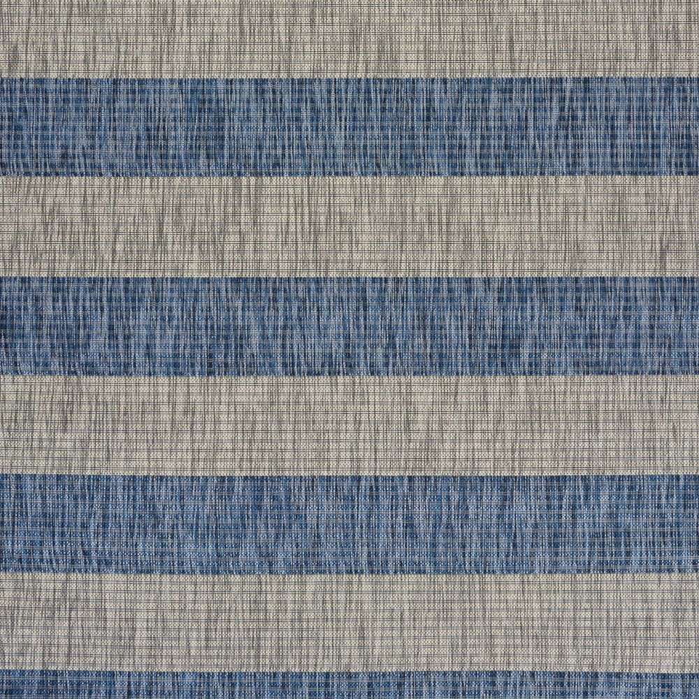 5' X 7' Blue And Gray Indoor Outdoor Area Rug