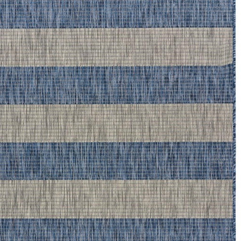 5' X 7' Blue And Gray Indoor Outdoor Area Rug