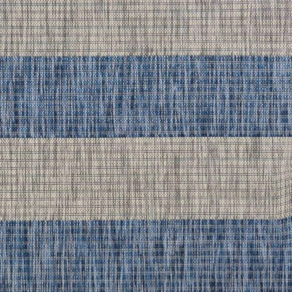 8' X 10' Blue And Gray Indoor Outdoor Area Rug