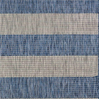 8' X 10' Blue And Gray Indoor Outdoor Area Rug