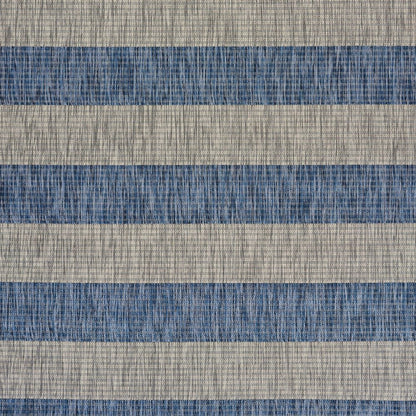 8' X 10' Blue And Gray Indoor Outdoor Area Rug